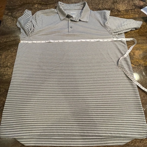 Men’s Croft & Barrow Gray with white stripes Golf Polo Size Large Quick Dry - Picture 8 of 9